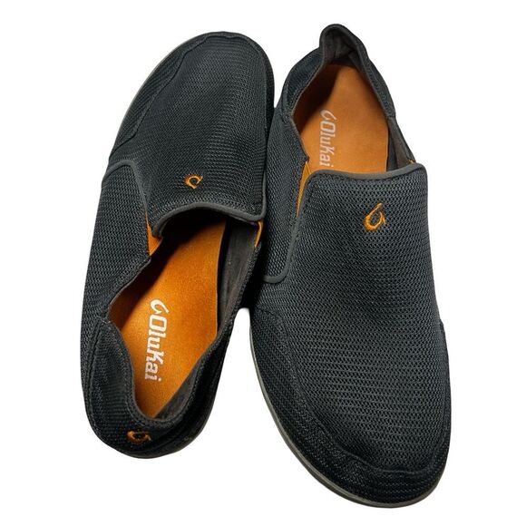 OluKai Nohea Mesh Dark Gray & Orange Slip On Shoes - Men's size 9.5 - Picture 9 of 10